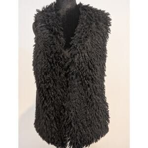 Black furry vest statement piece Festival